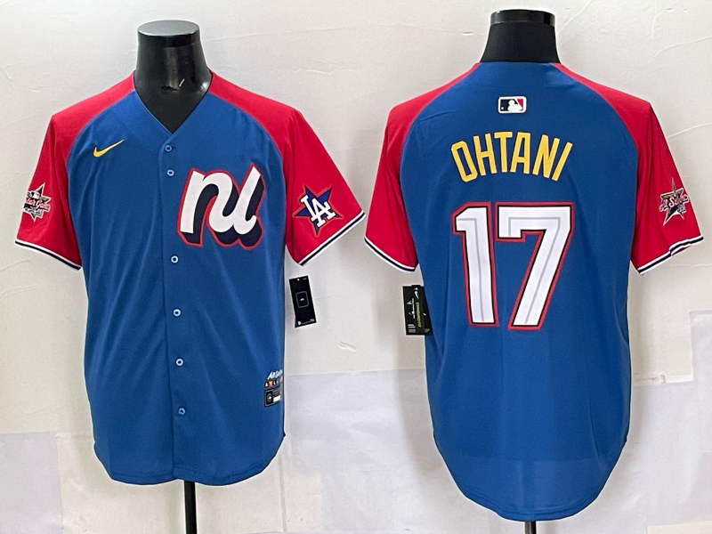 Men Los Angeles Dodgers #17 Ohtani Blue Nike 2025 MLB All star Jersey style 004->los angeles dodgers->MLB Jersey